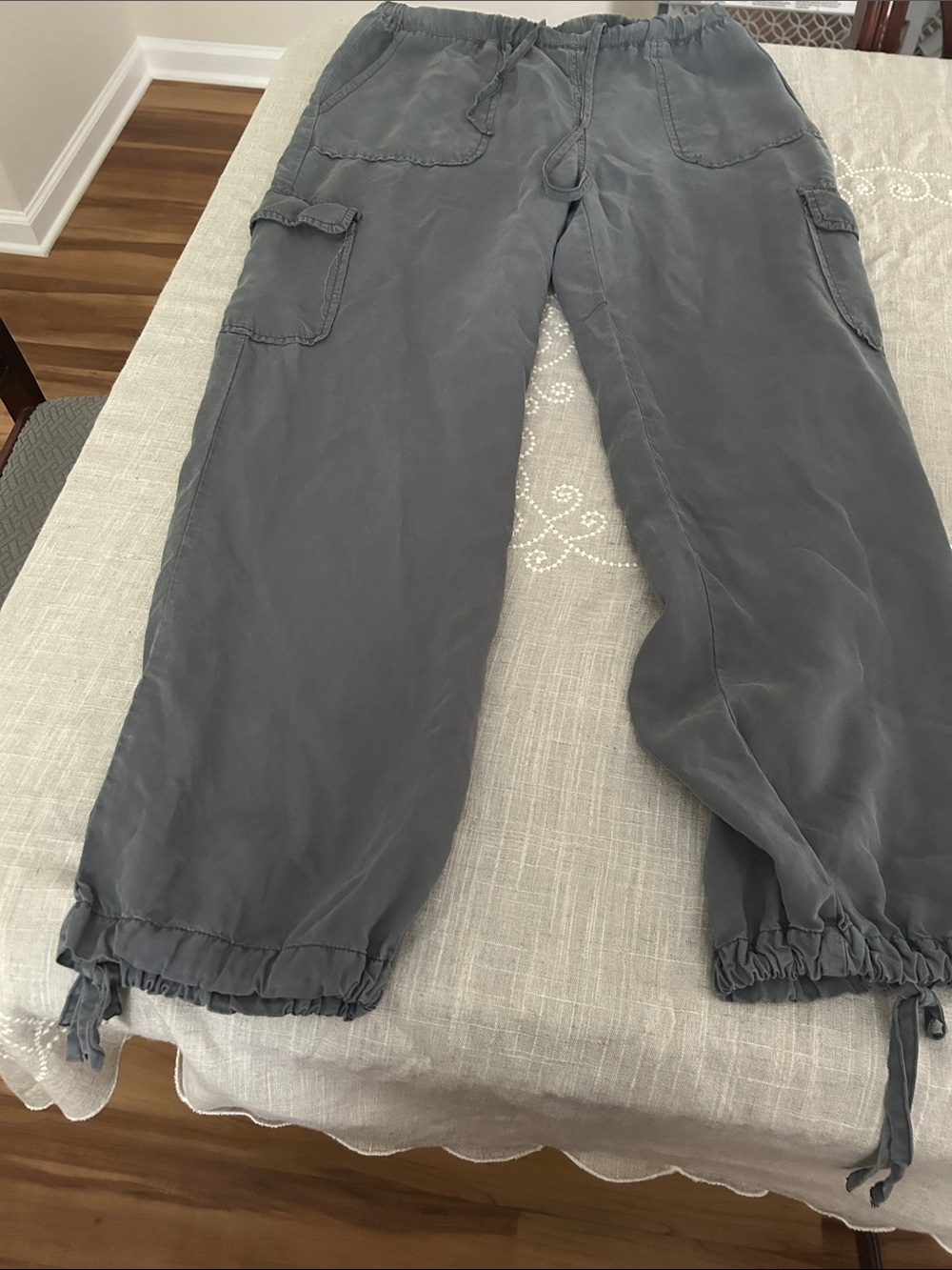 Thread & Supply Women's Drawstring Cargo Jogger Pants in Slate Gray